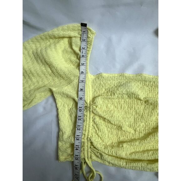 Sophie Rue Ruched Yellow Cottagecore Prairie Top Long Sleeve Size XL Romantic - Picture 11 of 11